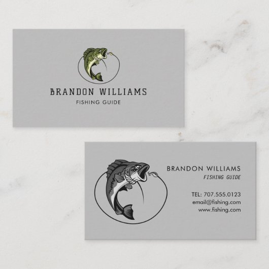 Minimalistische Geviste gids Vist charters Visitekaartje (Voorkant / Achterkant)