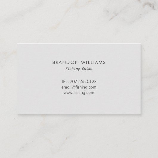 Minimalistische Geviste gids Vist charters Visitekaartje (Achterkant)