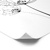 Minimalistische gevoerde getekende bloemen poster (Hoek)