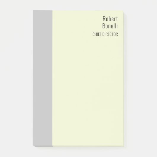 Minimalistische gewone handtekening Crème grijs mo Post-it® Notes (Voorkant)