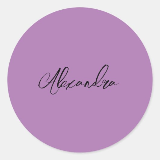 Minimalistische gewone kalligrafie Eigen Naam Lave Ronde Sticker (Voorkant)