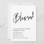 Minimalistische Gezegende Thanksgiving Diner Kaart (Voorkant)