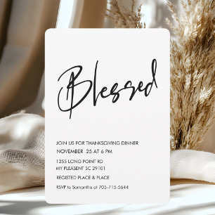 Minimalistische Gezegende Thanksgiving Diner Kaart