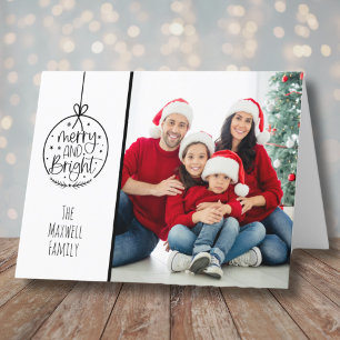 Minimalistische gezelfoto vrolijk Kerstmis Feestdagen Kaart