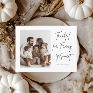 Minimalistische gezelfsfoto met Thanksgiving Briefkaart