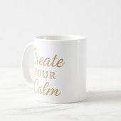 Minimalistische gezellige quote mok – “Creëer je k (Voorkant links)