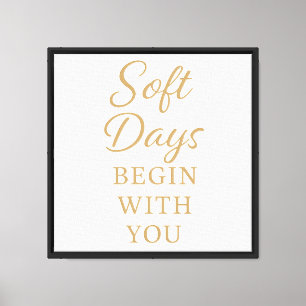 Minimalistische gezellige quote poster – “Zachte d Canvas Afdruk