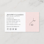 Minimalistische Gezicht Beauty Logo Make-up Arties Visitekaartje (Achterkant)