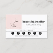 Minimalistische Gezicht Beauty Logo Make-up Arties Visitekaartje (Voorkant)
