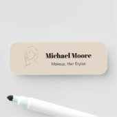 Minimalistische gezicht Logo haar schoonheid make- Naamplaatje (In situ)