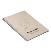 Minimalistische gezicht Logo haar schoonheid make- Notitieboek (Rechterzijde)