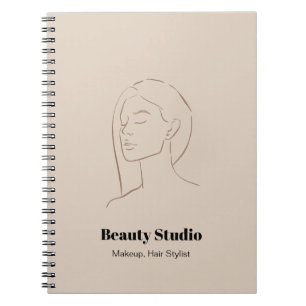 Minimalistische gezicht Logo haar schoonheid make- Notitieboek