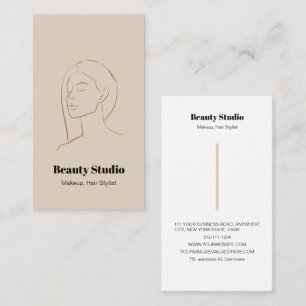 Minimalistische gezicht Logo haar schoonheid make- Visitekaartje