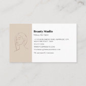 Minimalistische gezicht Logo haar schoonheid make- Visitekaartje (Achterkant)