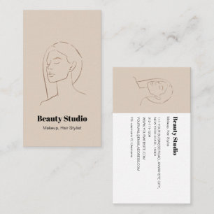 Minimalistische gezicht Logo haar schoonheid make- Visitekaartje