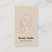 Minimalistische gezicht Logo haar schoonheid make- Visitekaartje (Voorkant)