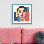 Minimalistische gezichtslijnkunst | Hedendaagse in Canvas Afdruk (Insitu (Woonkamer))