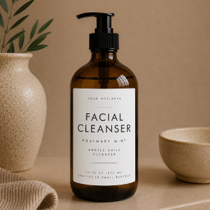 Minimalistische gezichtsreiniger Spa Salon Product Voedselcontainer Etiket