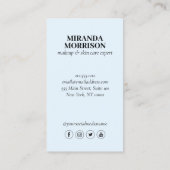 Minimalistische gezichtsschoonheid Logo cosmetoloo Visitekaartje (Achterkant)