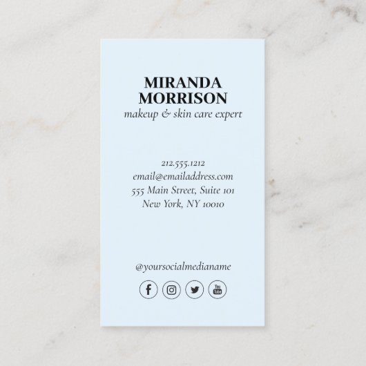 Minimalistische gezichtsschoonheid Logo cosmetoloo Visitekaartje (Achterkant)