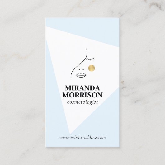 Minimalistische gezichtsschoonheid Logo cosmetoloo Visitekaartje (Voorkant)