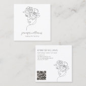 Minimalistische gezichtsschoonheid Logo make-up ar Vierkante Visitekaartje (Voorkant / Achterkant)