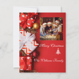 Minimalistische gezinsfoto feestdagenkaart