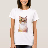 Minimalistische Ginger Cat geïnspireerd T-shirt (Voorkant)