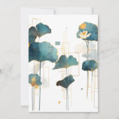 Minimalistische Ginkgo Lotus Zen Line Aankondiging (Voorkant)