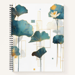 Minimalistische Ginkgo Lotus Zen Line Notitieboek
