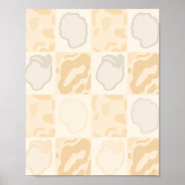 Minimalistische Gips Textuur Neutraal Beige Muurku Poster