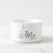 Minimalistische Giraffe Flowers Line Art Tekening