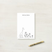 Minimalistische Giraffe Flowers Line Art Tekening Post-it® Notes (Op bureau)