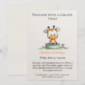Minimalistische Giraffe Pool Party Uitnodiging (Voorkant / Achterkant)
