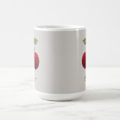 Minimalistische Girly Crochet Red Cherry Monogram  Koffiemok (Center)