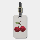 Minimalistische Girly Crochet Red Cherry Summer Fr Bagagelabel (Voorkant verticaal)