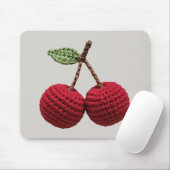 Minimalistische Girly Crochet Red Cherry Summer Fr Muismat (Met muis)
