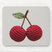 Minimalistische Girly Crochet Red Cherry Summer Fr Muismat (Voorkant)