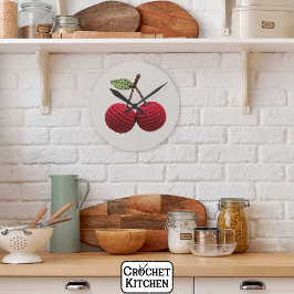 Minimalistische Girly Crochet Red Cherry Summer Fr Ronde Klok