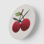 Minimalistische Girly Crochet Red Cherry Summer Fr Ronde Klok (Hoek)