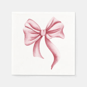 Minimalistische Girly Pink Bow Party Servet