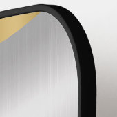 Minimalistische gladde zilveren & gouden metallic pickleball paddle (Links Detail)