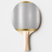 Minimalistische gladde zilveren & gouden metallic  tafeltennisbatje (Voorkant)
