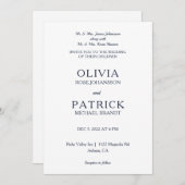 Minimalistische Glam bruiloft Kaart (Voorkant / Achterkant)