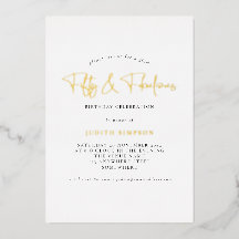 Minimalistische glamour Fifty Fabulous script echt