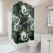 Minimalistische glans douchegordijn – Subtiele lux (In situ)