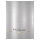 Minimalistische glanzende faux zilveren achtergron klembord (Achterkant)