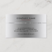 Minimalistische Glanzende Roestvrij-Staalachtergro Visitekaartje (Achterkant)