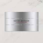 Minimalistische Glanzende Roestvrij-Staalachtergro Visitekaartje (Voorkant)