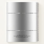 Minimalistische glanzende roestvrij-stalen look notitieboek (Achterkant)